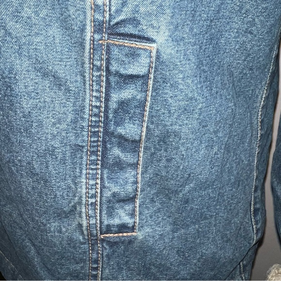 Vintage Esprit 90s/00s Denim Sherpa Lined Jacket Size M – Y2K It-Girl Vibes - Picture 8 of 11